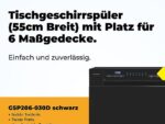 EXQUISIT GSP206-030D schwarz Geschirrspüler (freistehend (Besteckkorb, 55 cm breit, 49 dB (A), D) – Bild 2