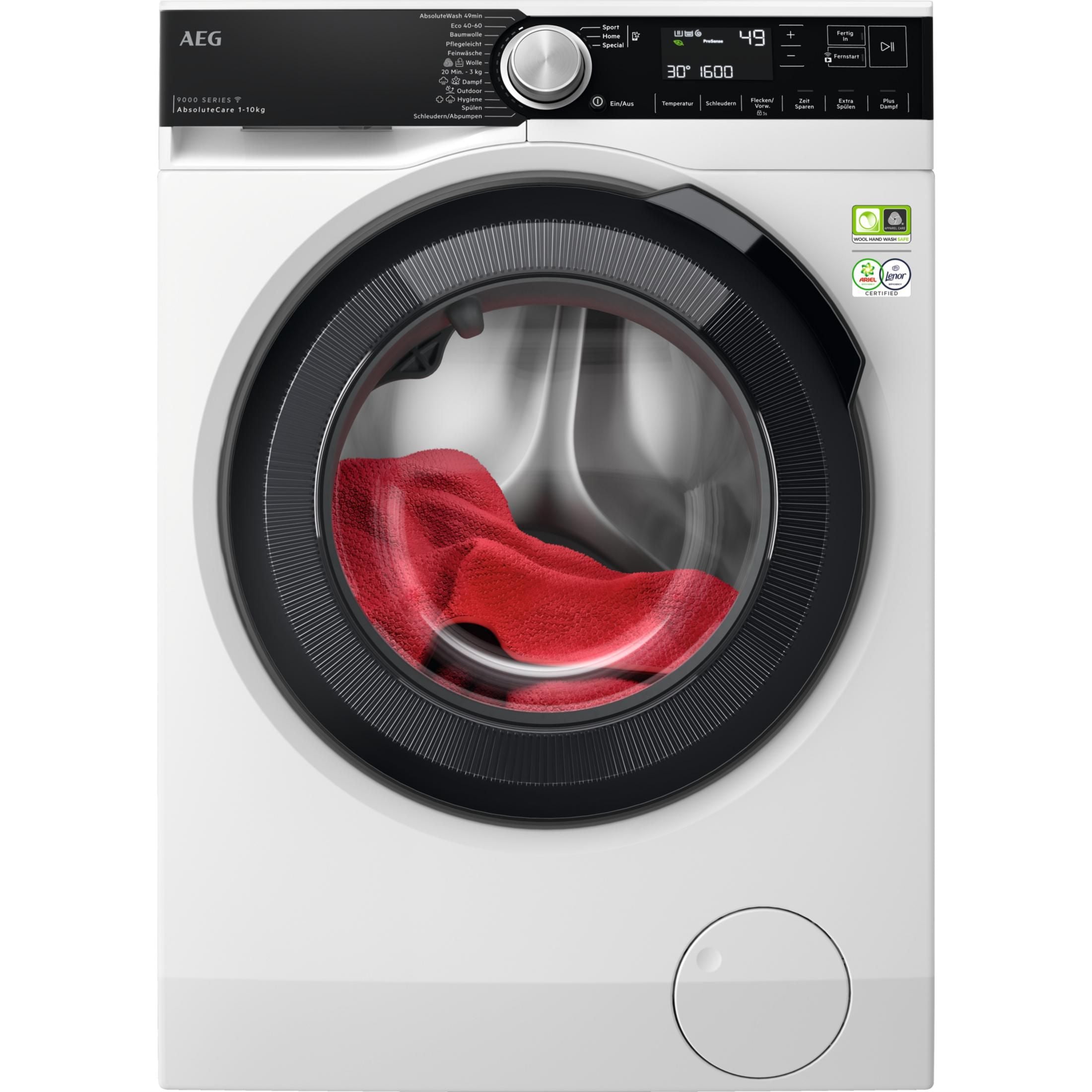 149631147_1-2-1.jpg AEG LR9W80600 Serie 9000 AbsoluteCare® mit SoftWater Wasservorenthärtung Wifi Waschmaschine (10 kg, 1551 U/Min., A) – Bild 1